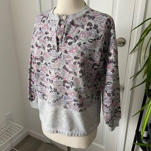 Retro Gray Floral Sweatshirt